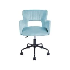 Beliani Bureaustoel SANILAC - Blauw Fluweel -VIDAXL Winkel 2483b8d5b4584383a3afba9b688e0684