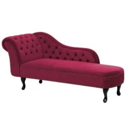 NIMES - Chaise Longue - Rood - Linkerzijde - Fluweel -VIDAXL Winkel 250902e12eca4cdd802bb41b38145959