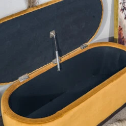 Bank Met Opbergruimte En Mosterdgeel Fluweel -VIDAXL Winkel 25a8a4d7ed9546ac8ed208c578b34b38