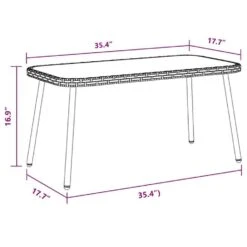 VidaXL - Salontafel - Zwart - Poly Rattan - 90 X 45 X 43 Cm -VIDAXL Winkel 260f20fbc9d14935b1fda099582e3f20 1