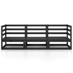 VidaXL Tuinbank 3-zits Massief Grenenhout Zwart -VIDAXL Winkel 2655acd44e8c4c439b68eaa42eaf3fe8