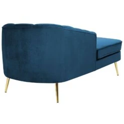 ALLIER - Chaise Longue - Blauw - Rechterzijde - Fluweel -VIDAXL Winkel 28410c09e21a4dd9a44784ceebcfe4e9