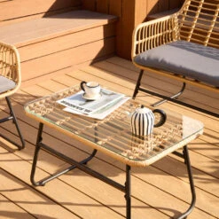 Tuinset Van Rotan En Metaal In Grijs -VIDAXL Winkel 288b1a87a31c445f941a0b56790c40f6