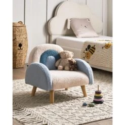 OMBO - Kinderfauteuil - Lichtblauw - Bouclé -VIDAXL Winkel 29fc05c26d1d47feabed767e595c5b08