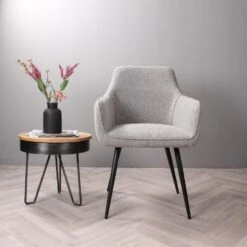 DS4U - Ravi 3.0 Eetkamerstoel Boucle - Grijs -VIDAXL Winkel 2a529a4a98f14a9bac4c3e9b82f37287