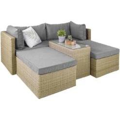 Nordic Home - Cora 6 Pcs Loungeset Wicker - Beige/bruin -VIDAXL Winkel 2b324e3ec69348b789296e3b9a26e34f