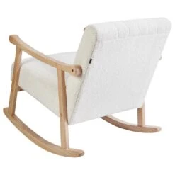 LEKNES - Schommelstoel - Gebroken Wit - Bouclé -VIDAXL Winkel 2b49038e8ea741b7924b0782ef79aeee