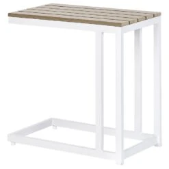 MESSINA - Bijzettafel - Lichthout/Wit- 60 X 35 Cm - Plastichout -VIDAXL Winkel 2ba3a6f1994a4b25919d66aa91b203ca