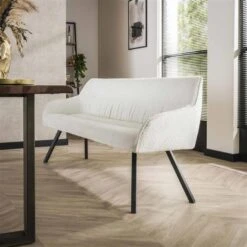 Hoyz - Eetkamerbank Plooi 180cm - Boucle - Wit -VIDAXL Winkel 2cb387ee0f064372a9ace0617537eeee