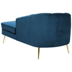 ALLIER - Chaise Longue - Blauw - Linkerzijde - Fluweel -VIDAXL Winkel 2d7dc4af0f874af4a1292342b0270ec9