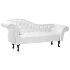 LATTES - Chaise Longue - Wit - Linkerzijde - Kunstleer -VIDAXL Winkel 2d97bf41a1d44a8787bbce07d1ff7340