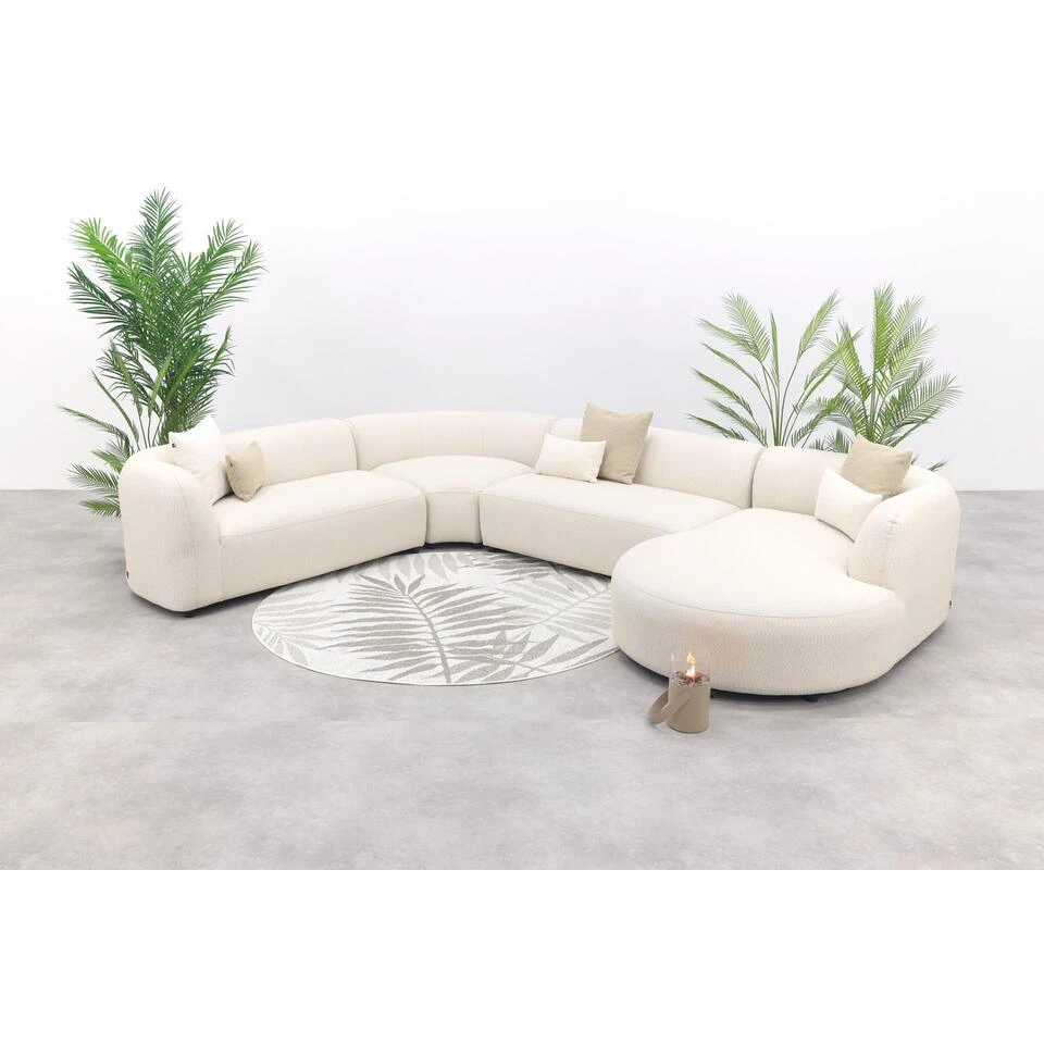 Madeira Ronde U-vorm Hoekbank + Chaise Longue Links - Naturel Sunbrella 14 Madeira Ronde U-vorm Hoekbank + Chaise Longue Links - Naturel Sunbrella - Afbeelding 14