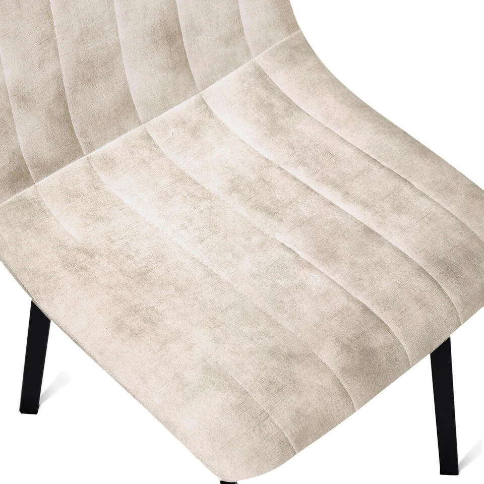 2x Eetkamerstoel Minsk Fluweel Beige 5 2x Eetkamerstoel Minsk Fluweel Beige - Afbeelding 5