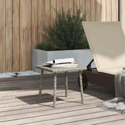 VidaXL - Tuin Salontafel - Grijs - Poly Rattan - 40 X 40 X 37 Cm -VIDAXL Winkel 2e5b3c0a20034e49ba2c818e6c78817c