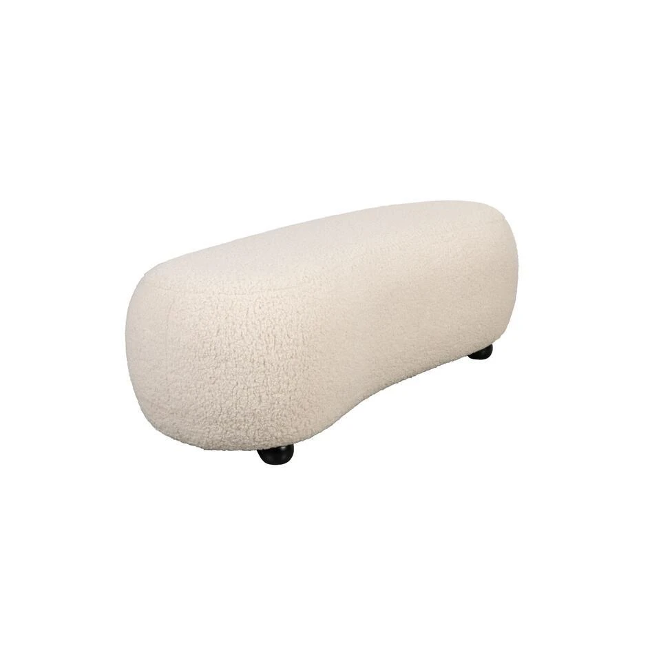 Housecraft Noxx Hocker Teddy Stof Wit 3 Housecraft Noxx Hocker Teddy Stof Wit - Afbeelding 3