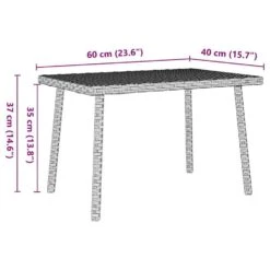 VidaXL - Tuin Salontafel - Grijs - Poly Rattan - 60 X 40 X 37 Cm -VIDAXL Winkel 2f89a396003047259f200c77ad2f6b00