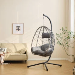 Hangstoel Van Rotan En Metaal In Zwart -VIDAXL Winkel 2fd009433f8f454f90230179e6665695