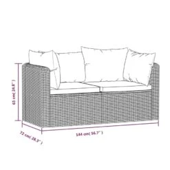 VidaXL 2-delige Loungeset Met Kussens Poly Rattan Zwart 7 VidaXL 2-delige Loungeset Met Kussens Poly Rattan Zwart -VIDAXL Winkel 313a116ae5c24ef8ba52832001fa9534