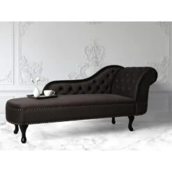 NIMES - Chaise Longue - Bruin - Rechterzijde - Fluweel -VIDAXL Winkel 31486952666645ca9745020d45806a03