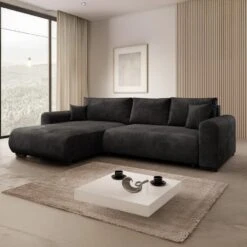 Meubella - Hoekbank Mindin - Zwart Velvet - Universeel -VIDAXL Winkel 31c1749596c3409da7a34d8fdaa77b2b