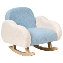 SKARE - Schommelstoel Voor Kinderen - Lichtblauw - Bouclé -VIDAXL Winkel 321a6f1f0ee843bfbcd7c1edfe59942a