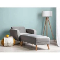 Beliani Ottomaan FLORLI - Grijs Polyester -VIDAXL Winkel 323f594cc015433291bee6fb3188f501