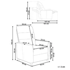 SANDE - Relaxfauteuil - Gebroken Wit - Stof -VIDAXL Winkel 323f5e5088564a5b8f44067d4418f3e7
