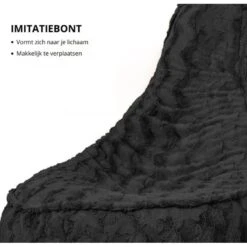 Parya Stoel Zitzak Bont - Zitzakfauteuil - Woonkamerzitzak - Zwart - Senior -VIDAXL Winkel 324fa4a0ea394dd29add1f051bcd1648