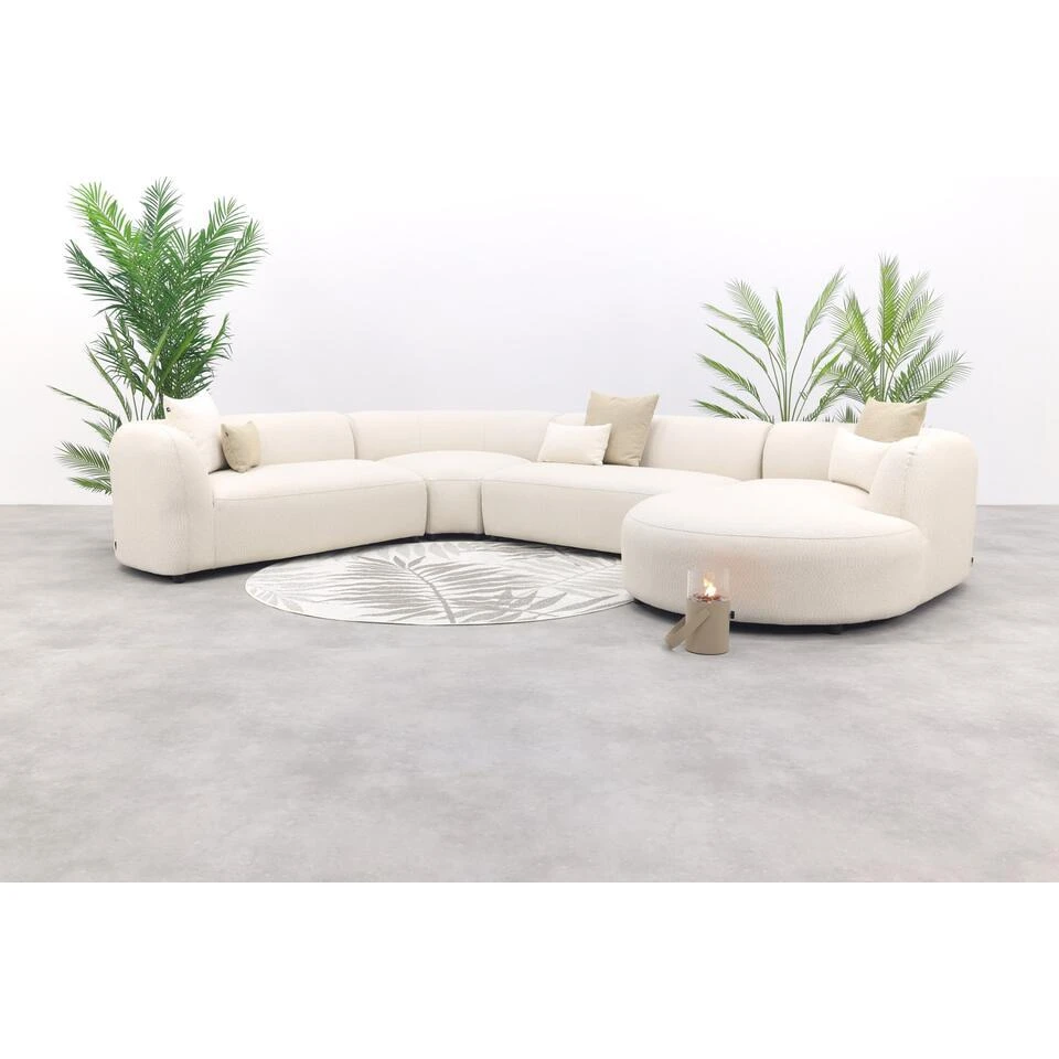 Madeira Ronde U-vorm Hoekbank + Chaise Longue Links - Naturel Sunbrella 8 Madeira Ronde U-vorm Hoekbank + Chaise Longue Links - Naturel Sunbrella - Afbeelding 8