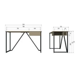 WOOOD New Julius Bureau - Grenen - Mud - 75x126x53 -VIDAXL Winkel 32c88a4b11934766ba49bc4a7c590b74