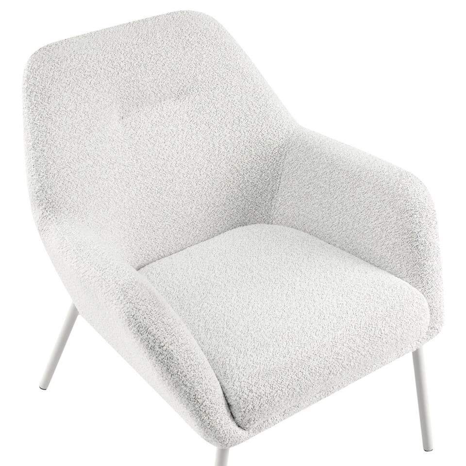 JABRO - Fauteuil - Gebroken Wit - Polyester 8 JABRO - Fauteuil - Gebroken Wit - Polyester - Afbeelding 8
