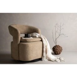 Svea - Teno Draaibare Fauteuil - Boucle - Beige -VIDAXL Winkel 35a0e3f1db57464c8fcb13829b942476