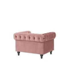 Beliani Fauteuil CHESTERFIELD - Roze Fluweel -VIDAXL Winkel 35c6cb1dcf8940e8b2cebffda5f80d4e