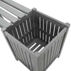 VidaXL Tuinbank Met 2 Plantenbakken 150 Cm Massief Acaciahout Grijs -VIDAXL Winkel 36964584607f4916a94c82b7d5b1a1ff