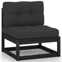 VidaXL - Loungeset - Zwart - Grenenhout - 7 Stuks - Met Kussens -VIDAXL Winkel 37203e47233843e0b174195f0ed58b60