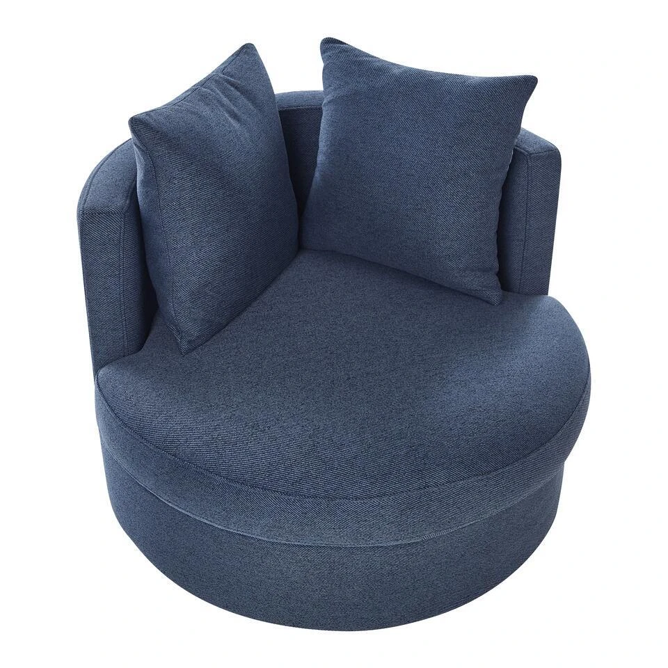 DALBY - Fauteuil - Blauw - Stof 5 DALBY - Fauteuil - Blauw - Stof - Afbeelding 5
