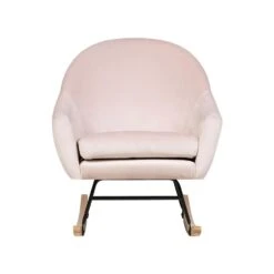 Beliani Schommelstoel OXIE - Roze Fluweel -VIDAXL Winkel 376caf227ccd42cf9e32c7a5e2ecd94e