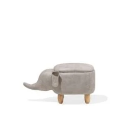 Beliani Dierenhocker ELEPHANT - Grijs Kunstleer -VIDAXL Winkel 378634d87e7f45e0b66c04d49af4d314