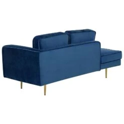 MIRAMAS - Chaise Longue - Blauw - Rechterzijde - Fluweel -VIDAXL Winkel 386dd7abc2a743288d8be667391fe55e