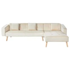 VADSO - Hoekslaapbank - Lichtbeige - Linkszijdig - Fluweel -VIDAXL Winkel 387286fed495406b8ac2e500ce79949a