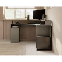 Meubella - Bureau Charlotte - Grijs - 139 Cm -VIDAXL Winkel 38900695c11240f694938640a52e9427