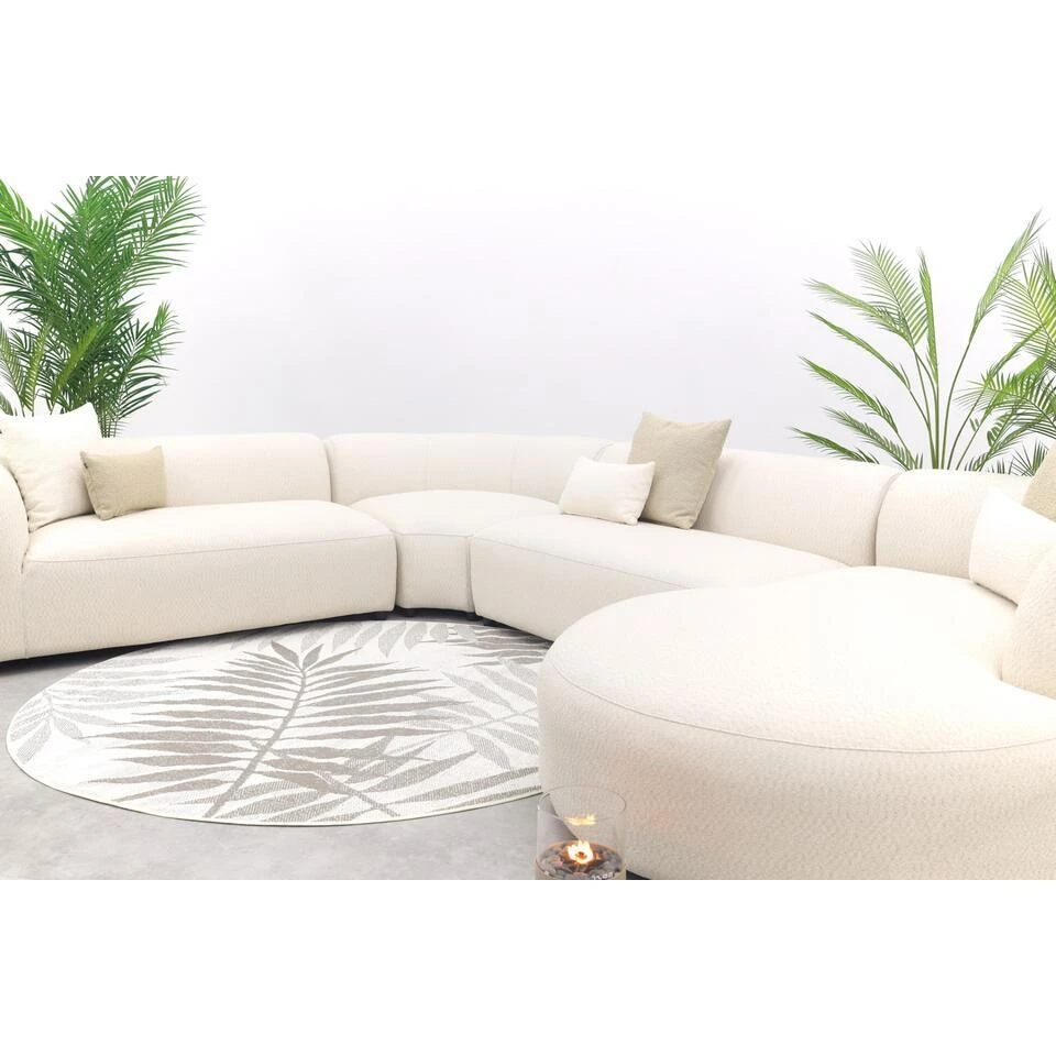 Madeira Ronde U-vorm Hoekbank + Chaise Longue Links - Naturel Sunbrella 9 Madeira Ronde U-vorm Hoekbank + Chaise Longue Links - Naturel Sunbrella - Afbeelding 9