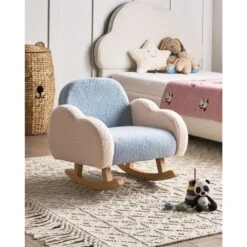 SKARE - Schommelstoel Voor Kinderen - Lichtblauw - Bouclé -VIDAXL Winkel 38bcd1e9d40f43d9aec71938fbb5cd41