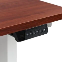 DESTINES - Elektrisch Bureau - Donkerhout/Wit - Links - Vezelplaat -VIDAXL Winkel 38e5c4032ffc4f07822820146568b2df