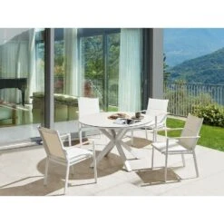 MALETTO - Tuintafel - Wit - ⌀ 120 Cm - Aluminium -VIDAXL Winkel 38f9dfbed89b4d769fd205067d91ab4d