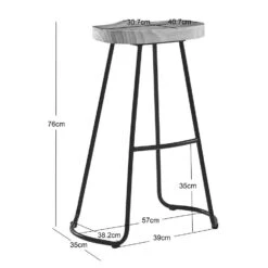 Set Van 2 Metalen Barkrukken In Natuurlijk Essen -VIDAXL Winkel 3960c393bbd54675b13b3d7367fe2566