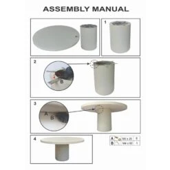 Tuintafel Rond 150cm - Wit Eco Composiet - Betonlook - Eden -VIDAXL Winkel 398ee2b5bac94e72a2ad90b3259dce3b