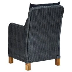 VidaXL - Tuinstoelen - Grijs - Poly Rattan - 2 Stuks - Met Kussens -VIDAXL Winkel 3a92d465991141c28c73c746b5016ec0