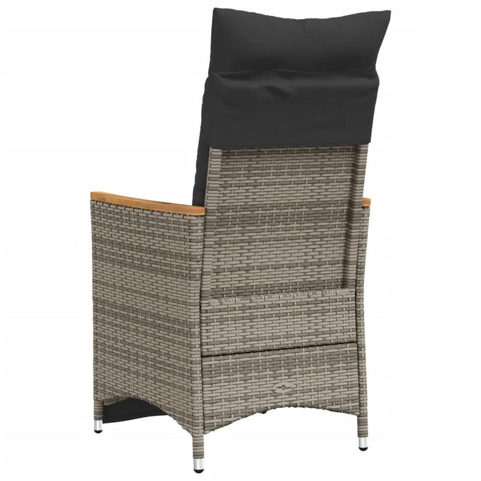 VidaXL - Tuinstoel - Grijs - Poly Rattan 6 VidaXL - Tuinstoel - Grijs - Poly Rattan - Afbeelding 6