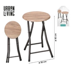 Merkloos Urban Living Krukje - Metaal/hout - D30 X H45 Cm - Opvouwbaar -VIDAXL Winkel 3b5855ec9e914cab8809172aecbbac5b